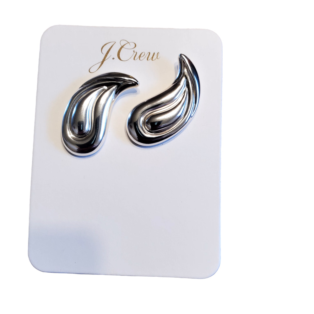 J CREW PAISLEY STUD EARRINGS SILVER COATED NICKLE FREE HYPOALLERGENIC